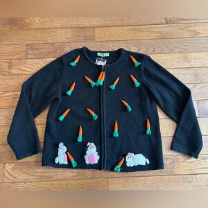 Easter bunny carrot whimsical cardigan